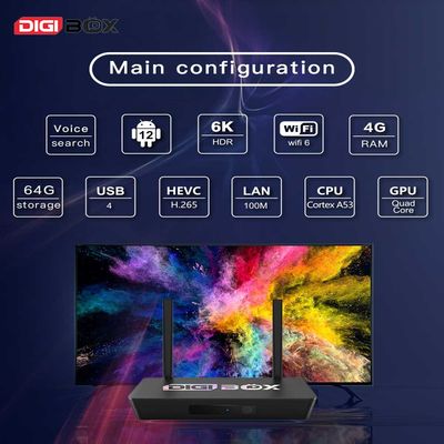 디지박스 2.4Ghz 5.8Ghz 스마트 TV박스 D3 플러스 음성 제어 원격 스마트 TV박스
